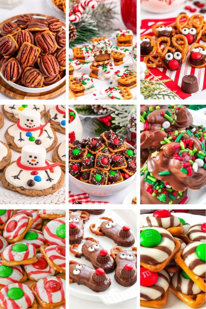 Photo collage with Christmas treats.