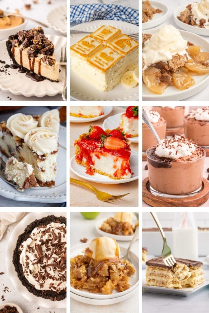 Photo collage of Thanksgiving desserts that are not pumpkin.
