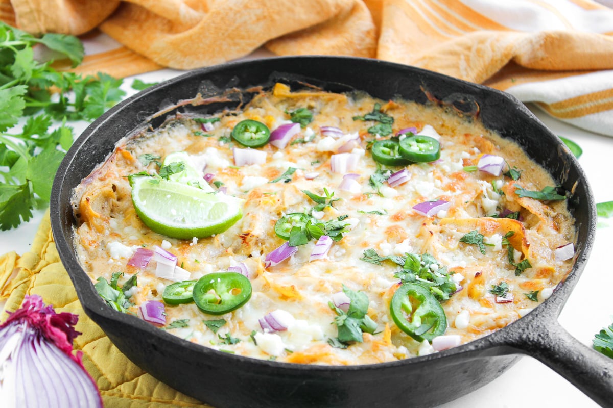 Finished dish in skillet.