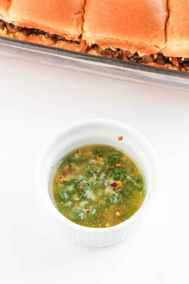 Butter mixture in small mixing bowl.