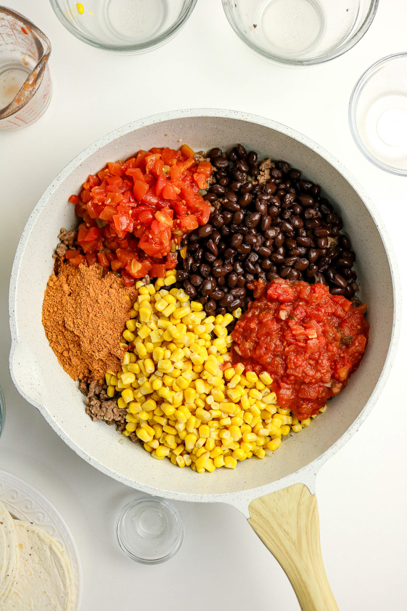 Remaining ingredients added to skillet.