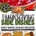 Photo collage with Thanksgiving sides.