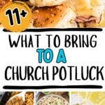 Photo collage with church potluck recipes.