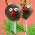 Reinder cake pops close up image.