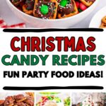 Photo collage with Christmas candy recipes.