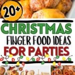 Photo collage with Christmas finger foods.