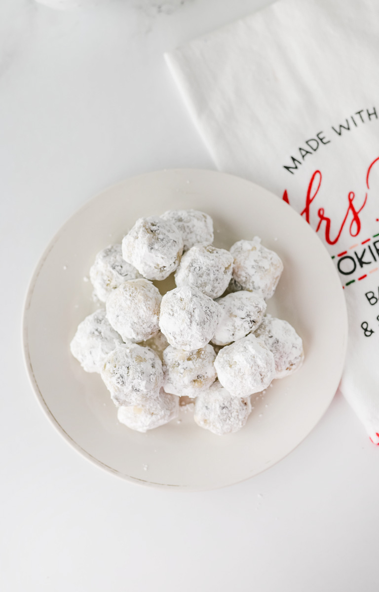 Finished bowl of cookies on a plate.
