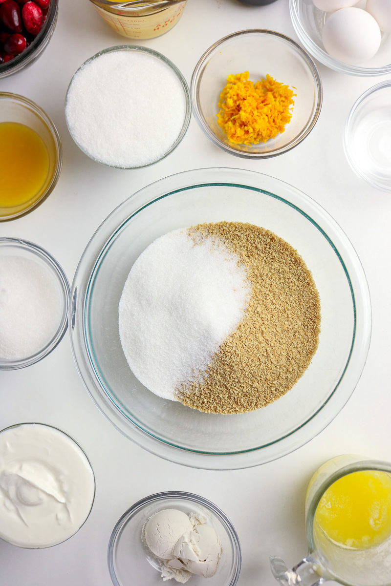 Crust ingredients in mixing bowl.