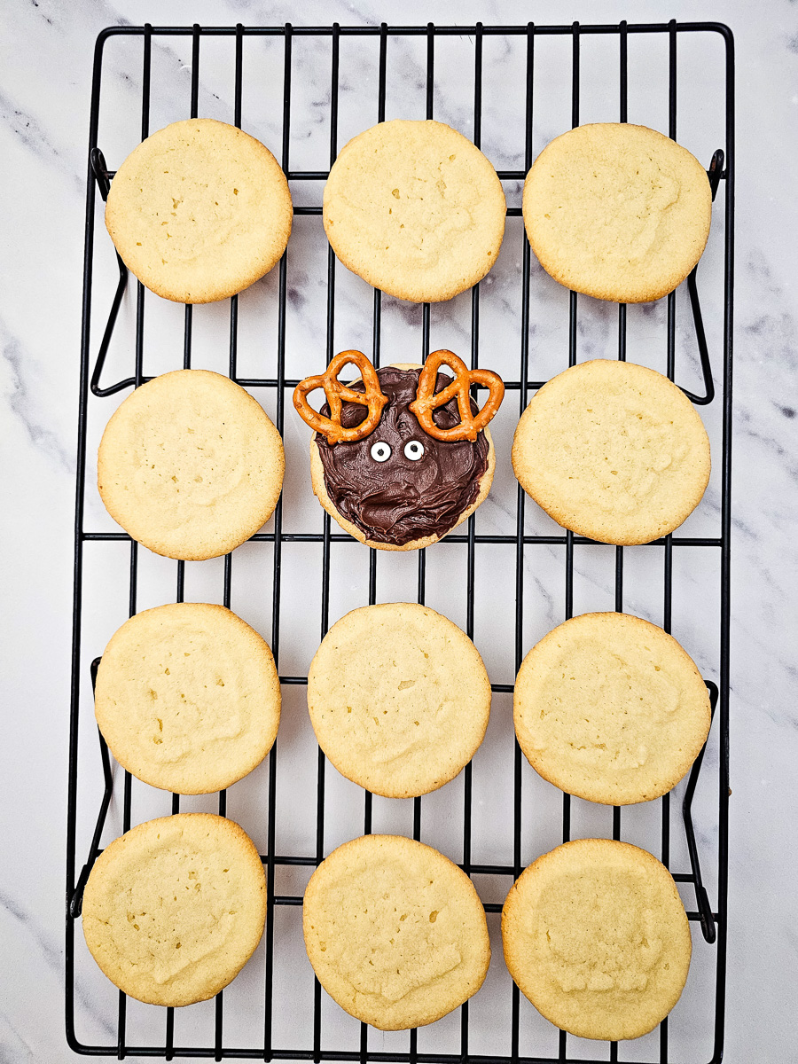 Candied eyeballs are adde to the cookies.