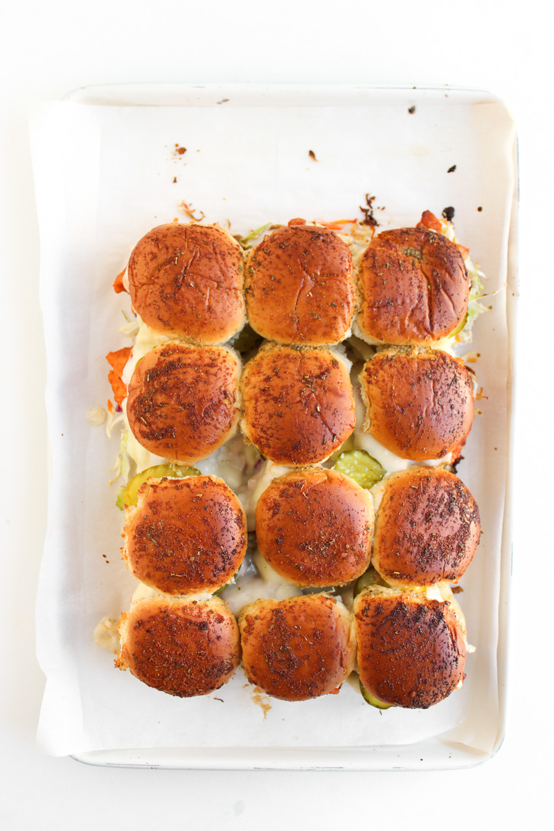 Bake sliders ready to be served.