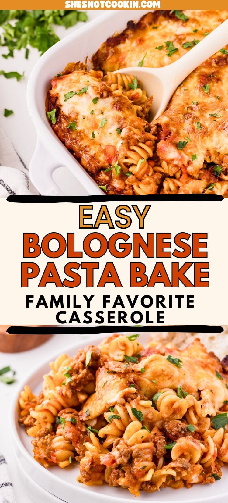 15 Dump Bake Dinner Casseroles Made Easy Peasy She S Not Cookin Bolognese Pasta Bake Easy Weeknight Dinner 2 