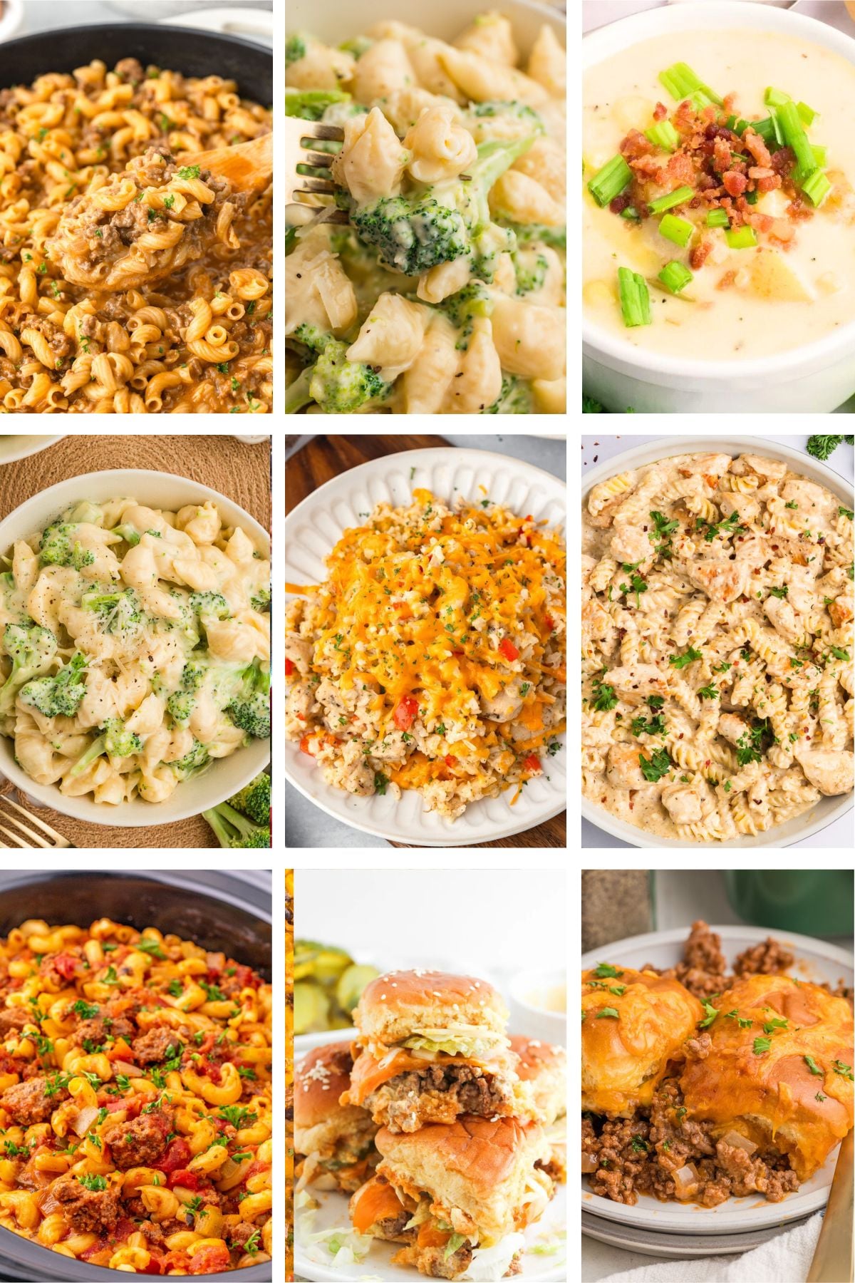 Photo collage with cheap dinner ideas.