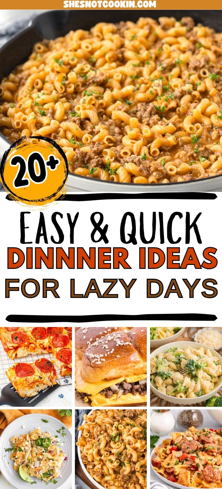 Photo collage with quick dinner ideas