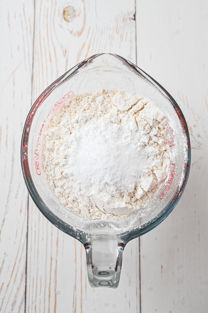 Dry ingredients in measuring cup.