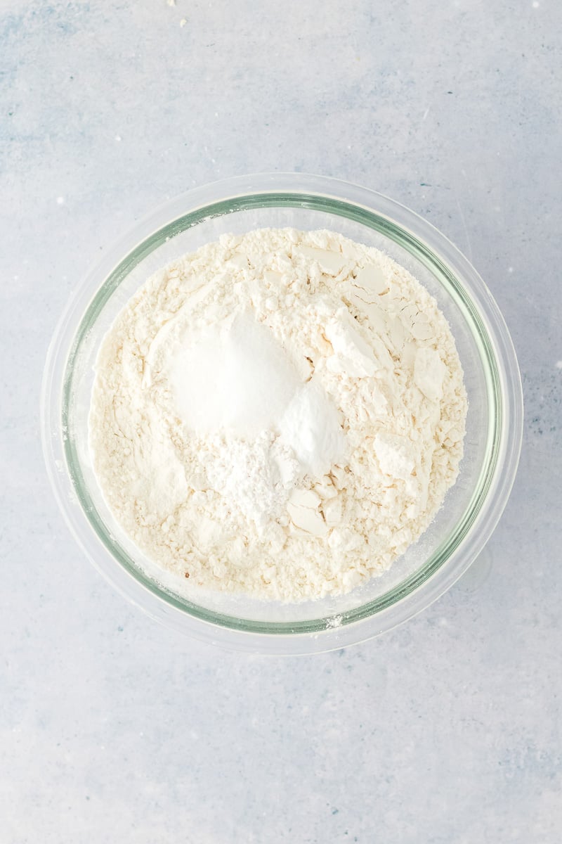 Dry ingredients in mixing bowl.
