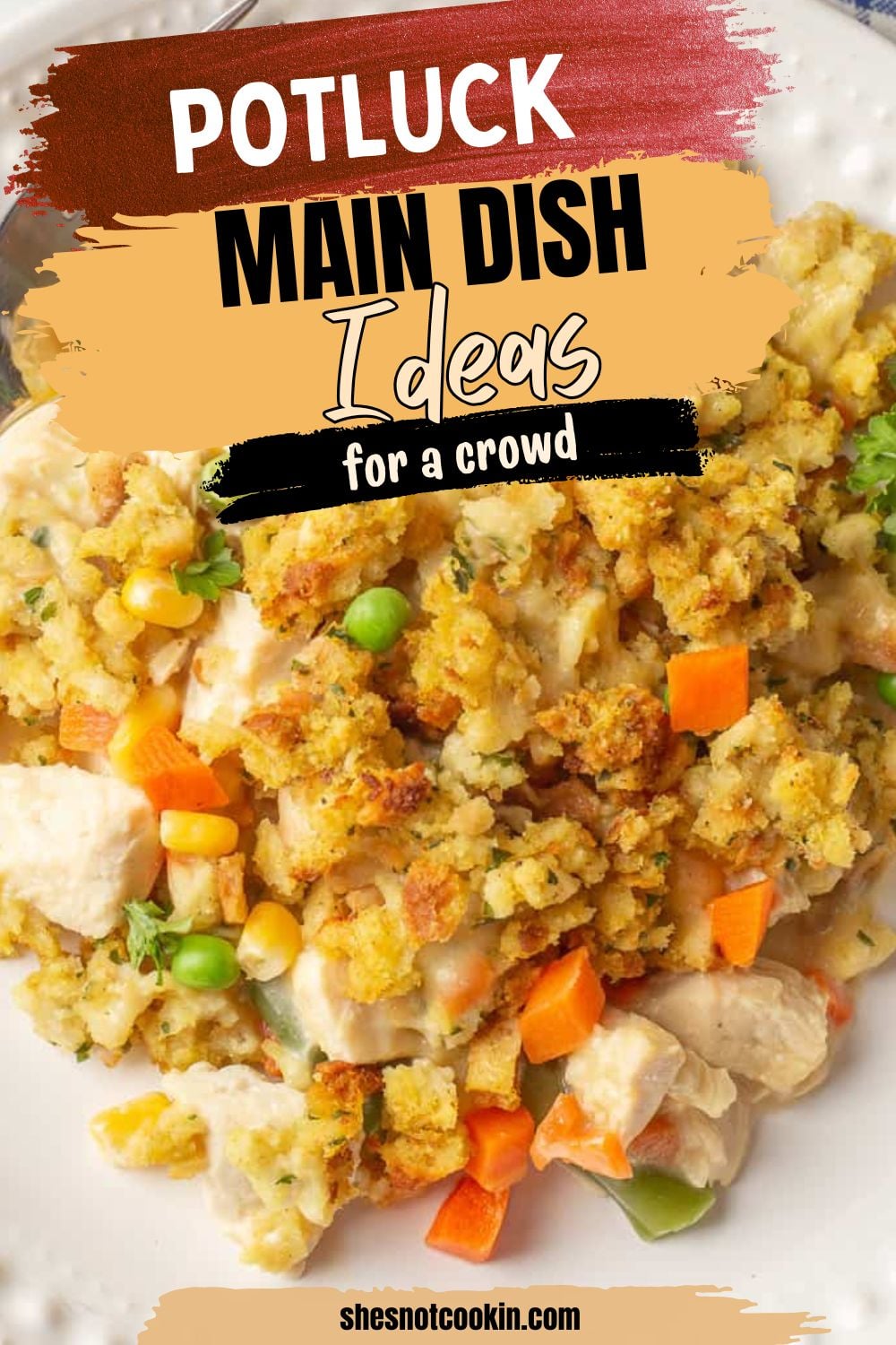 Chicken and stuffing baked served on a plate.