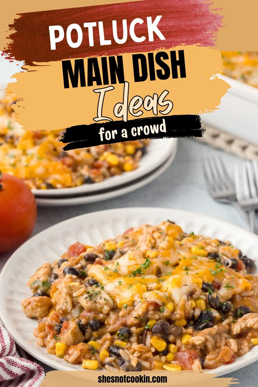 Mexican chicken and rice casserole served on a plate.