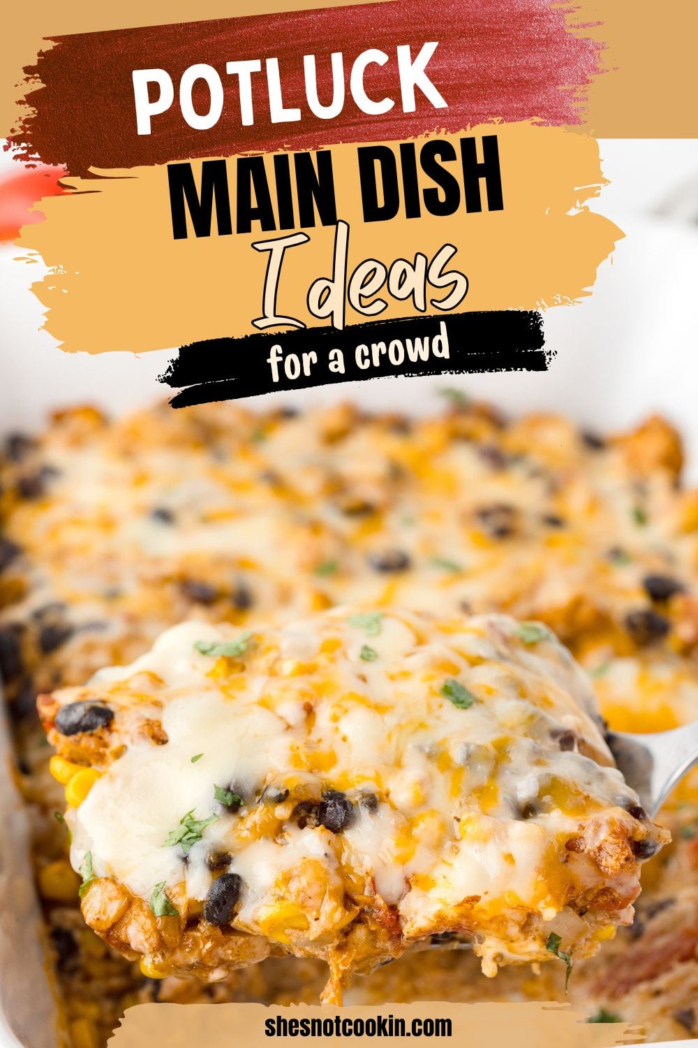 Mexican chickekn casserole served on a plate.