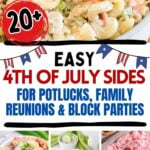 4th of July side dish photo collage with text overlay.