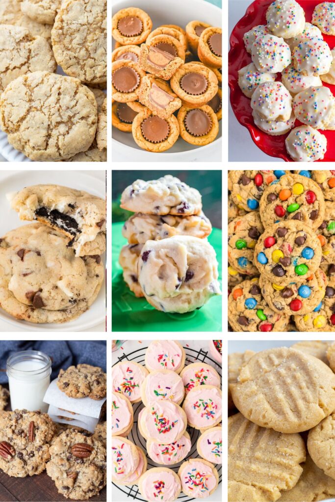 Photo collage with cookie recipes.