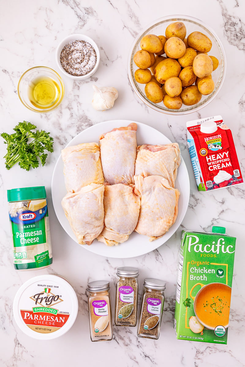 Ingredients for the recipe laid out on kitchen counter in preparation.
