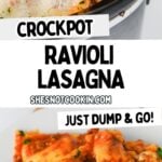 Lazy lasagna photo collage with text overlay.