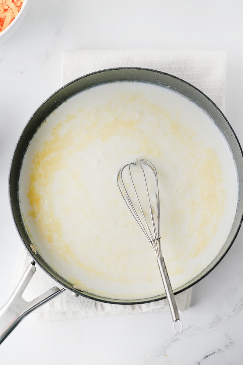 Roux for sauce in skillet.