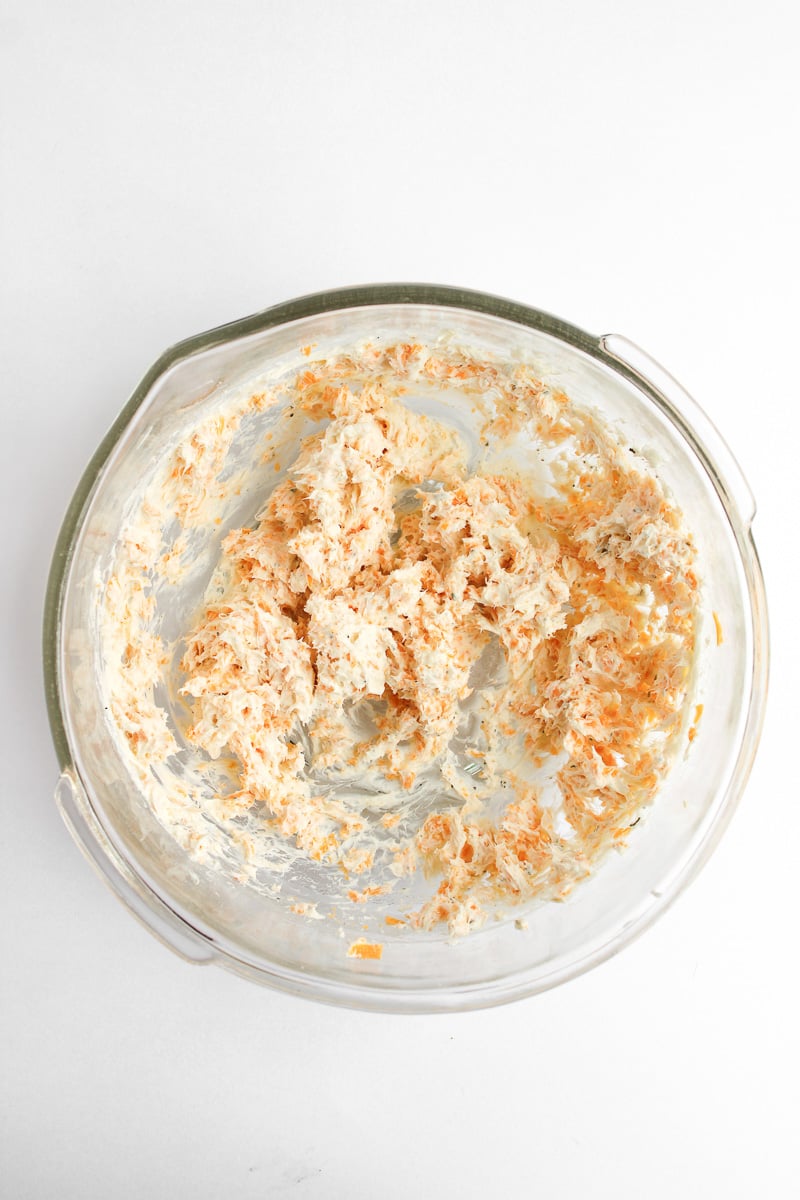 Cream cheese mixture in bowl.