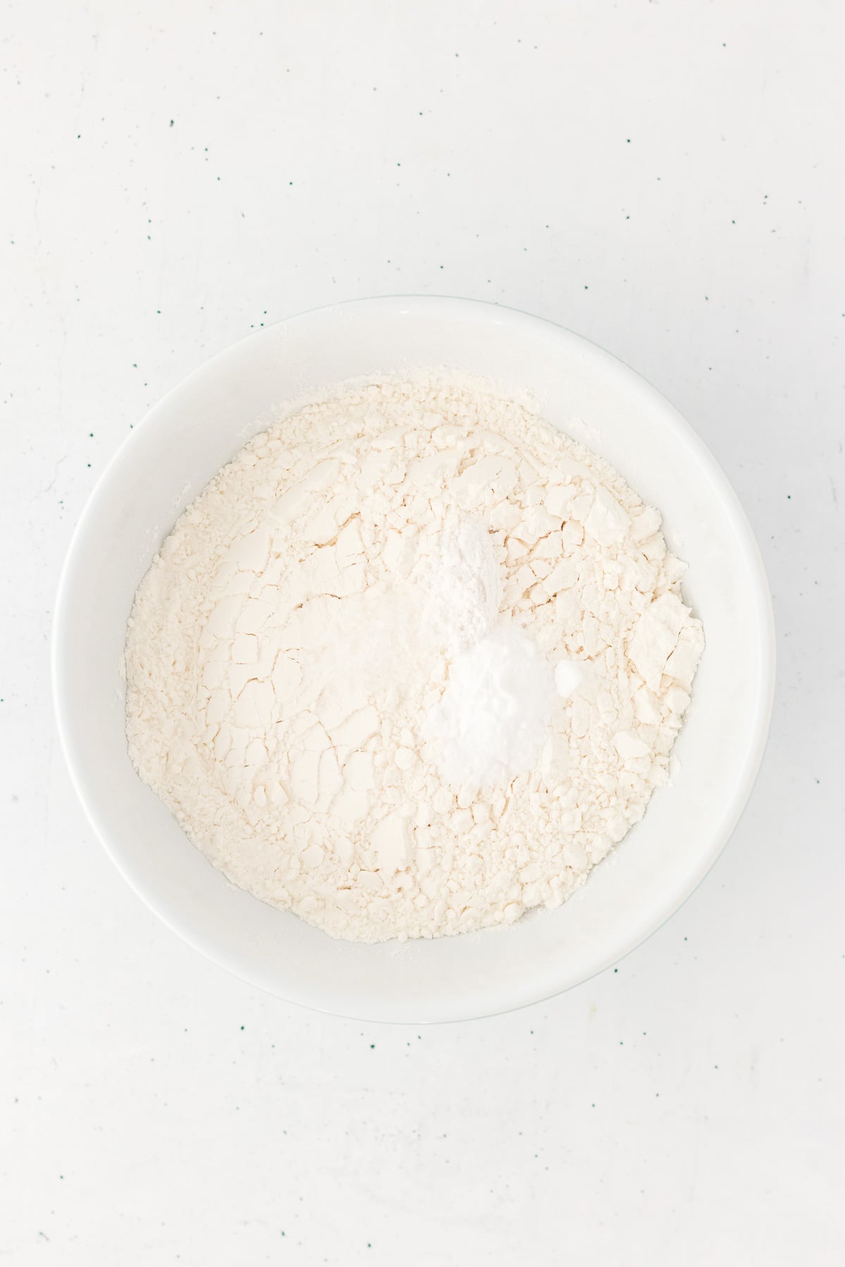 Dry ingredients in mixing bowl.