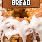 Apple cinnamo monkey bread on a white plate.