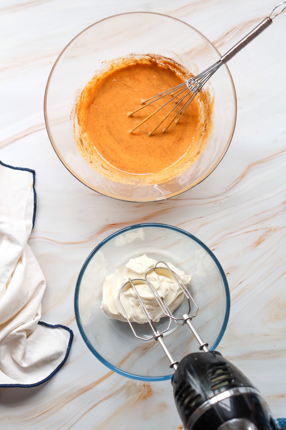 Cream cheese mixture in bowl.