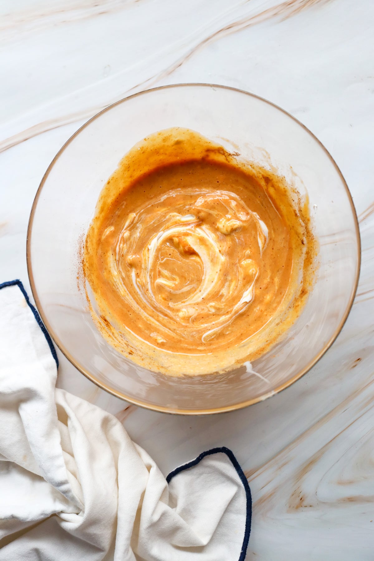 Pumpkin mixture in bowl.