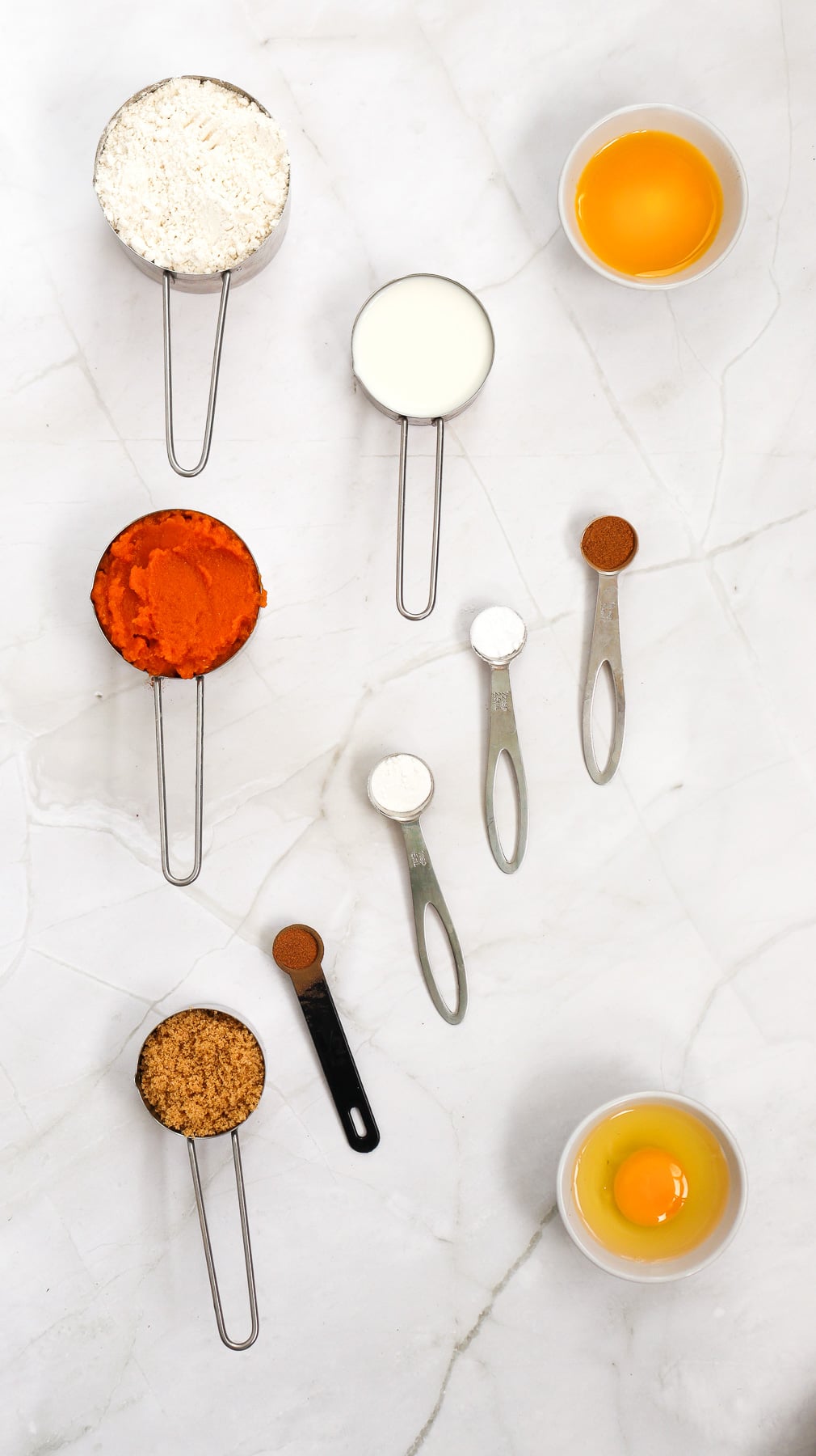 Ingredients for the recipe laid out in measured quantities on counter.