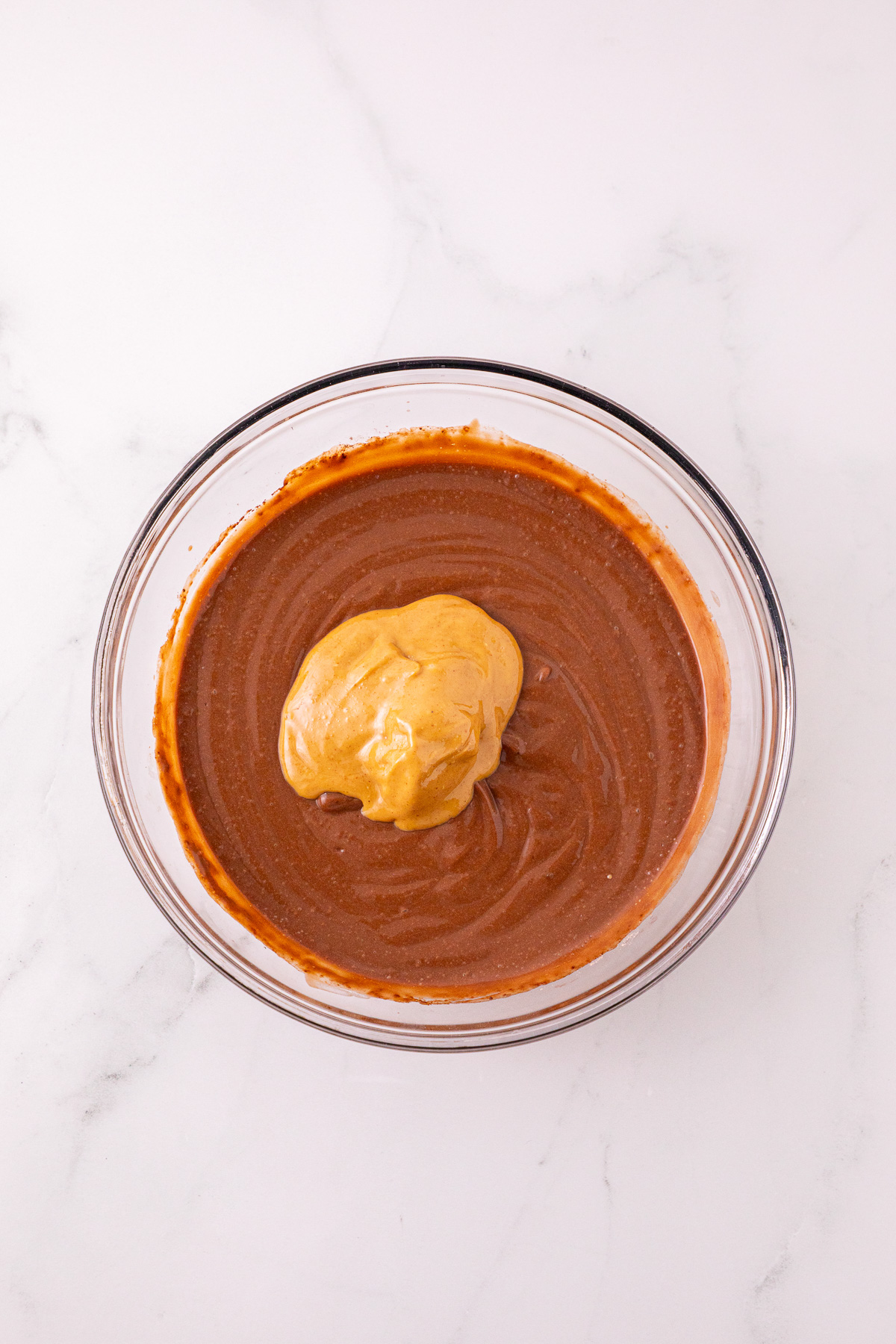Peanut butter is added to the pudding mix.