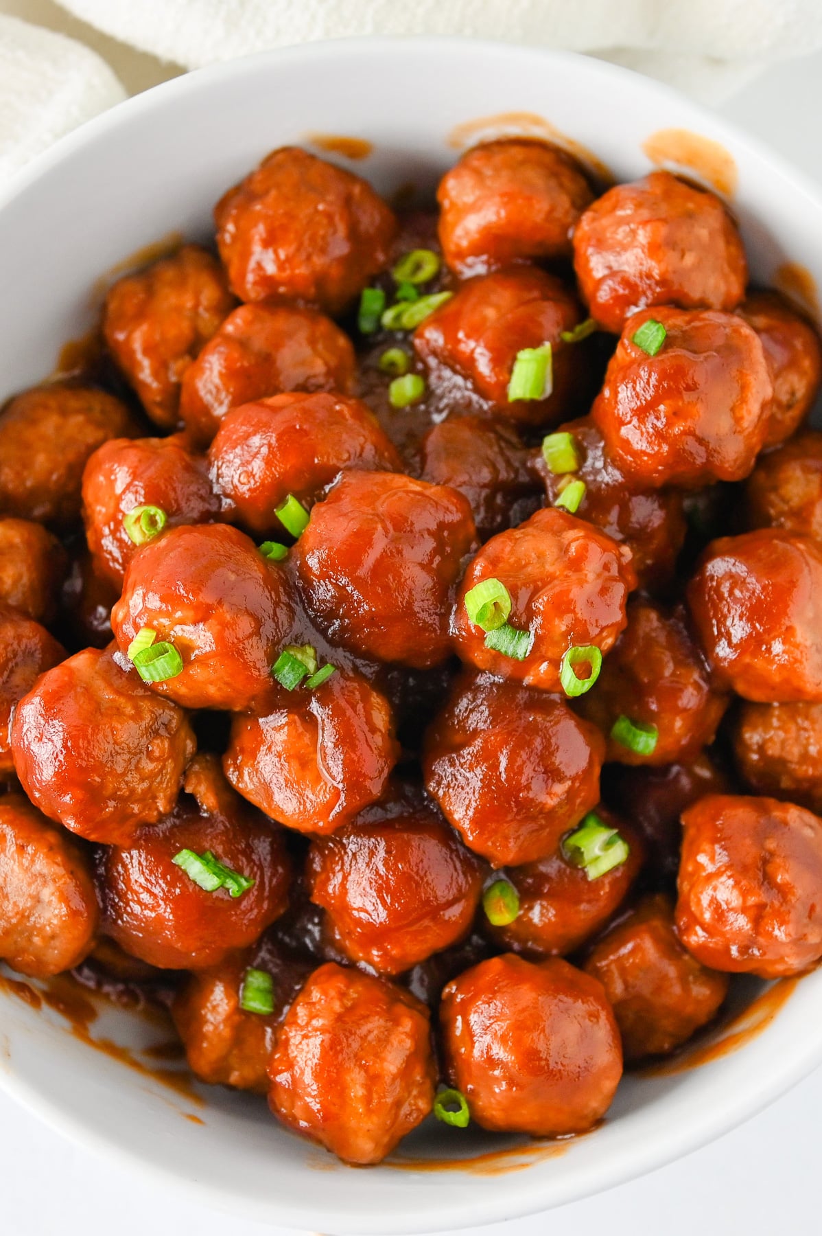 Cranberry meatballs in a bowl ready to be served.